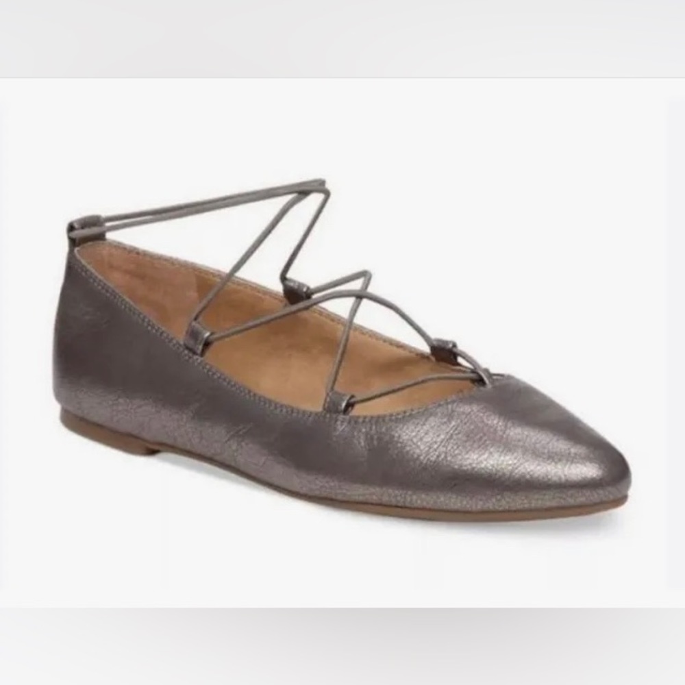 Lucky Brand Aivee Pewter Metallic Ballet Flats